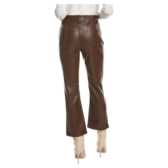Joe's Jeans Womens Chocolate Crop Bootcut Vegan Leather Jean NWT Size 27 - Picture 2 of 6